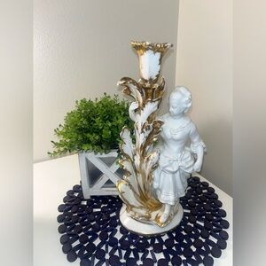 Porcelain figural candlestick Vieux Paris or Jacob Petit style